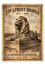 Modesto 7th Street Bridge T-Shirt | Landmarl Lion Edition