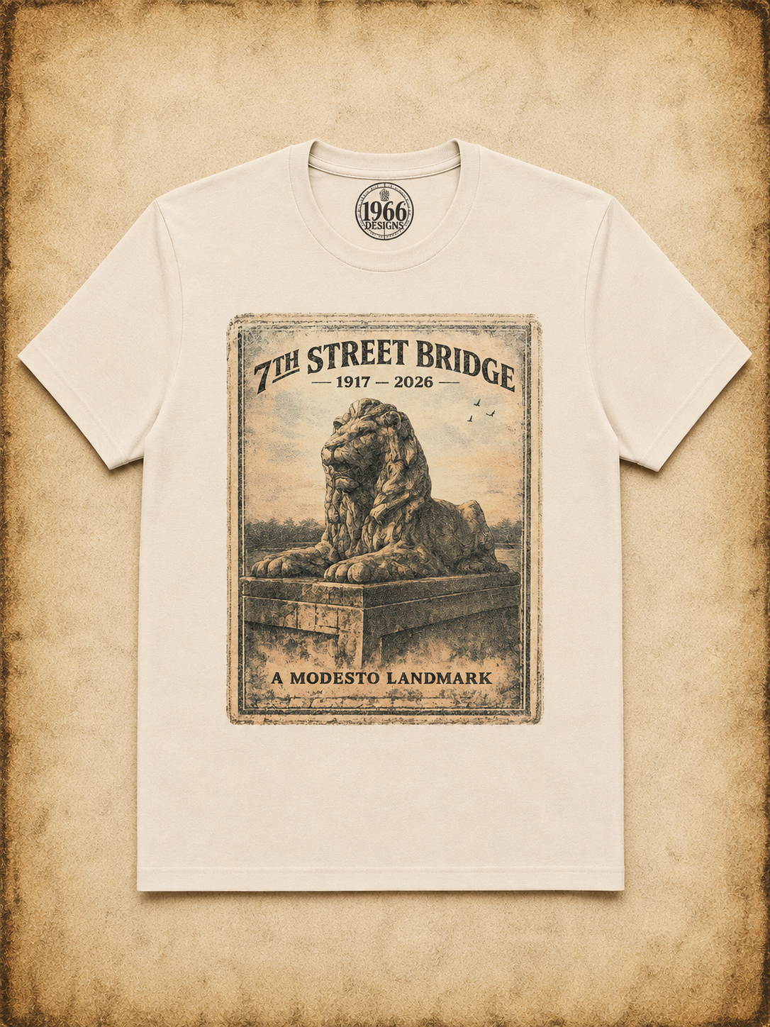 Modesto 7th Street Bridge T-Shirt | Landmarl Lion Edition